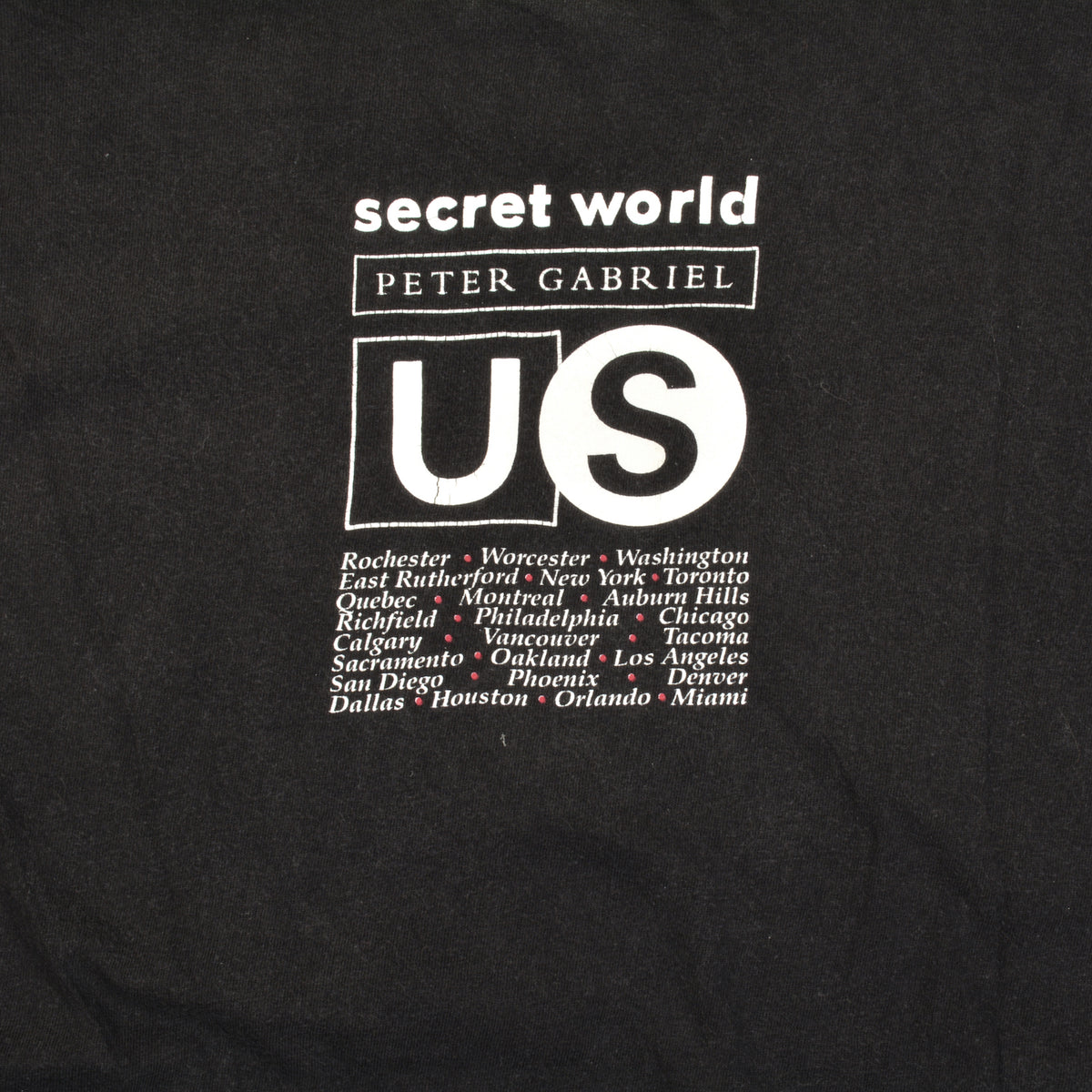 Vintage black T-shirt - Peter Gabriel Secret World - L'ÉTIQUETTE