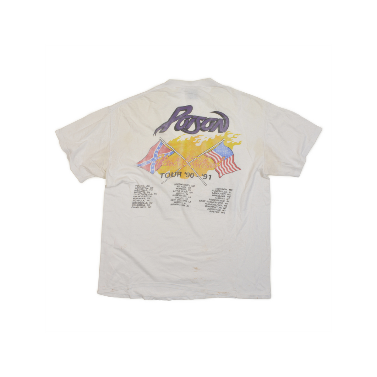 White Vintage T-Shirt - Poison Tour 