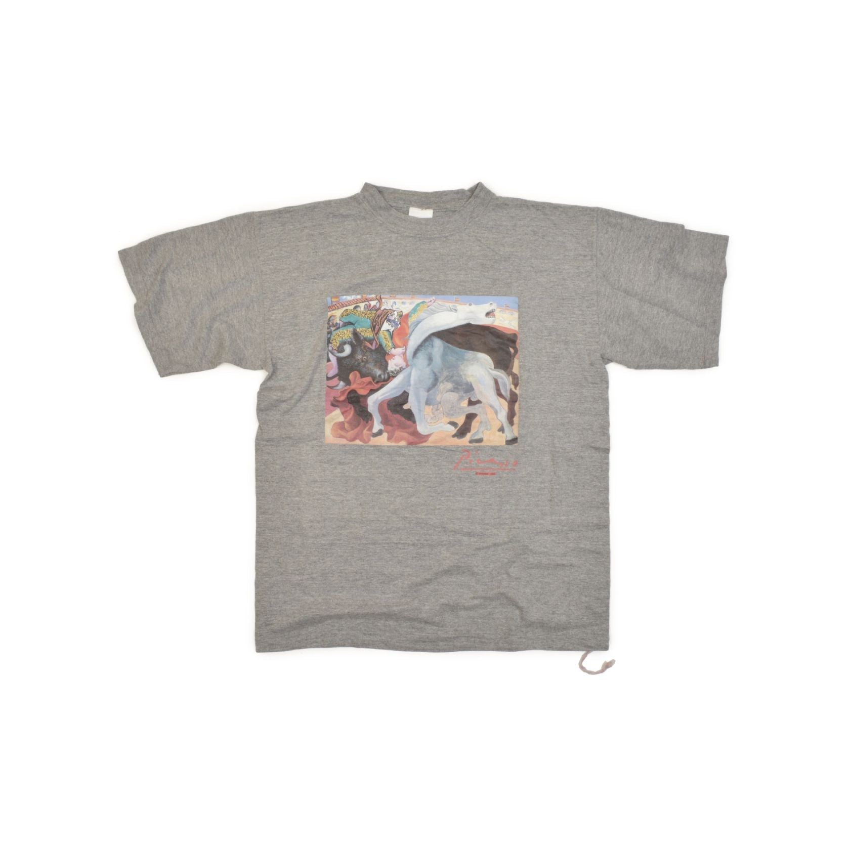T-Shirt vintage gris - Corrida La Mort du Torero Pablo Picasso - L'ÉTIQUETTE